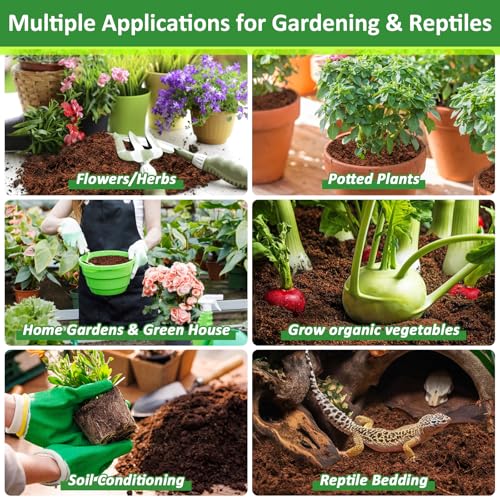 Legigo 12 Pack Premium Coco Coir Brick for Plants- 100% Organic Compressed Coconut Coir Bricks Starting Mix, Coco Coir Fiber Coconut Husk for Planting, Gardening, Potting Soil Substrate, Herbs - color: Pack of 12