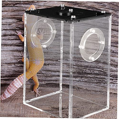 ibasenice Transparent Acrylic Reptile Box for Household Lizard and Small Animal Breeding Tank Viewing Cage Suitable for Spiders Lizards Frogs Corn Snakes and Small Reptiles