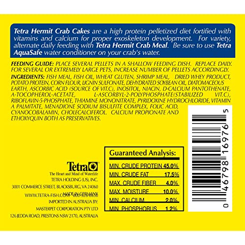 TetraFauna Hermit Crab Cakes 1.58 Ounces, Food Pellets For All Land Crabs, 100ml (16976) - size: 1.58 Ounce (Pack of 1)