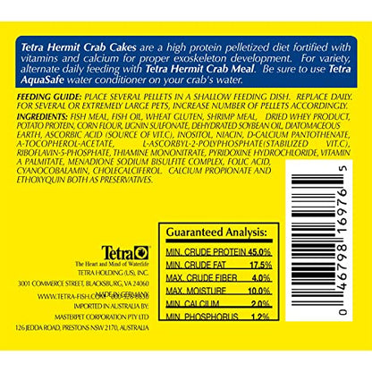 TetraFauna Hermit Crab Cakes 1.58 Ounces, Food Pellets For All Land Crabs, 100ml (16976) - size: 1.58 Ounce (Pack of 1)