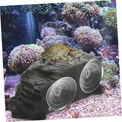 Turtle Basking Platform Large Simulation Rock Decoration for Aquatic Reptiles Climbing Steps for Turtles Frogs and Lizards Aquariums and Terrariums
