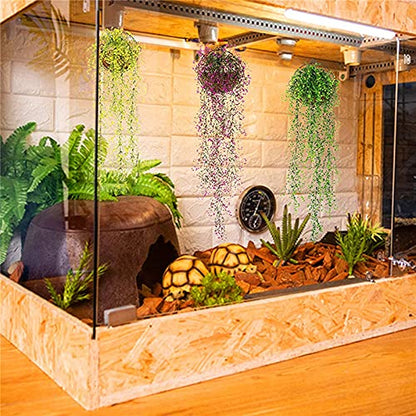 3pcs Reptile Plants Artificial Hanging Plants Fake Vines Climbing Terrarium Plant with Suction Cup Wall Decoration for Outdoor Indoor Lizards Geckos