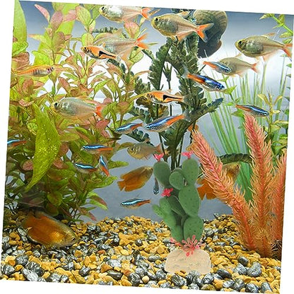 Artificial Plastic Cactus Aquarium Decoration Fish Tank Landscape Plant Vivid Simulated Succulent Ornament for Reptile Terrarium Home Decor