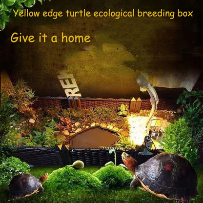 Large Tortoise Habitat Enclosure for Yellow-Margined/the pet House | Thickened Acrylic/Plastic (47"Lx16"Wx20"H) -Reptile Enclosure Turtle Habitat Kit Land/Water Zone Design