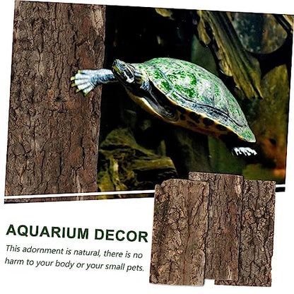 balacoo 6pcs Bark Terrarium Decor Stylish Reptile Background for Aquarium Tank Easy Placement for Reptiles Turtles Hamsters