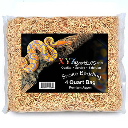 XYZReptiles Premium Aspen Snake Bedding Reptile Bedding Terrarium Bedding 4 Quart Bag