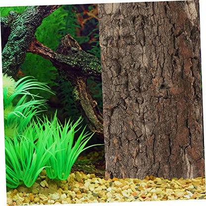 POPETPOP 6pcs Cork Bark Decorative Background for Reptile Tanks and Aquariums Natural Aesthetic Decor for Turtles Lizards and Snakes Easy to Install No Maintenance Required