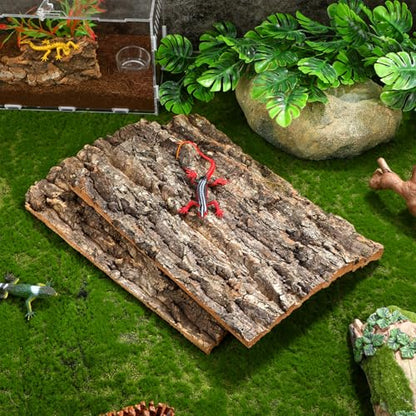 SEWACC 2pcs Cork Terrarium Background 11.8x7.9in Natural Cork Bark Climbing Mat Reptile Tank Background Board Habitat Decoration for Gecko Lizard Tortoise Turtle Chameleon Beared Dragon