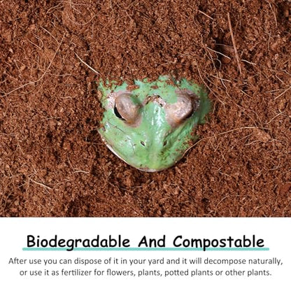 VCEPJH Loose Coconut Fiber Substrate 2 Pack Natural Coco Coir Reptile Bedding and 2 Pcs Reptile Bridge Leopard Gecko Climbing Ladder Wooden Basking for Crested Gecko Bearded Dragon Hermit Crab