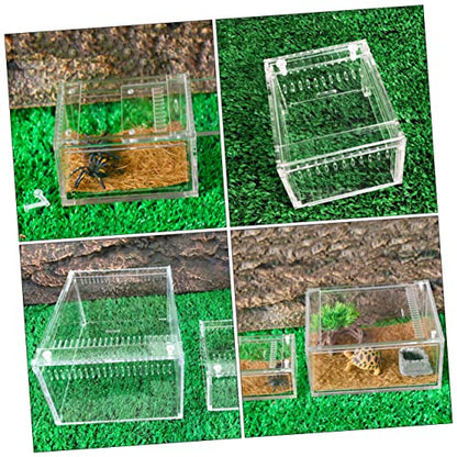 1pc Transparent Reptile Breeding Container Raising Box for Pets Like Geckos Snakes and Frogs for Transporting and Feeding