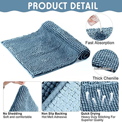 Amylove 4 Pcs Guinea Pig Cage Liner 16 x 24 Inch Washable Chenille Pee Pads Pet Dog Cat Bedding Training Mat Reusable for Small Animals Puppy Bunny Hamster Chinchilla - color: Blue, size: 16 x 24 Inch, style: Low Pile Chenille