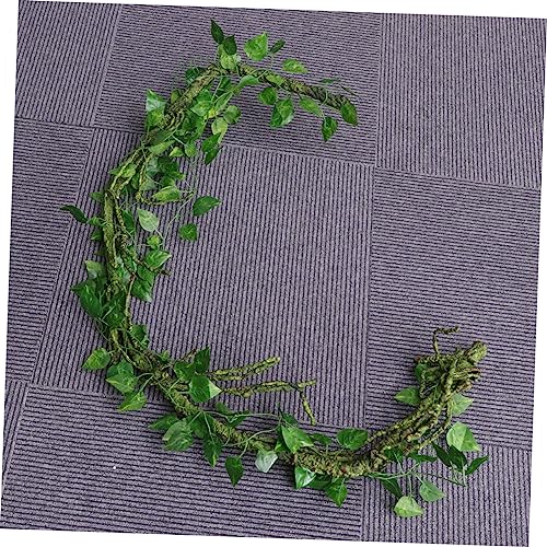 Sosoport 3pc Bendable Jungle Vines Decor for Reptile Habitat Flexible Artificial Leaf Vines with Cups for Lizards Snakes Frogs and More for Terrariums and Aquariums