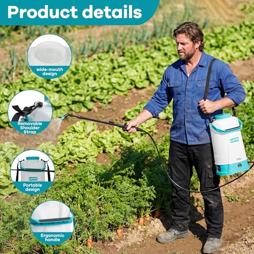 2.38 Gallon Battery Powered Sprayer with Adjustable Shoulder Strap, 0-60 PSI Adjustable Pressure, Electric Sprayer with 1 Nozzles and 1 Wands, 12V 2Ah Battery, Wide Mouth Lid for Weeding, Spraying - size: 2.38 Gal