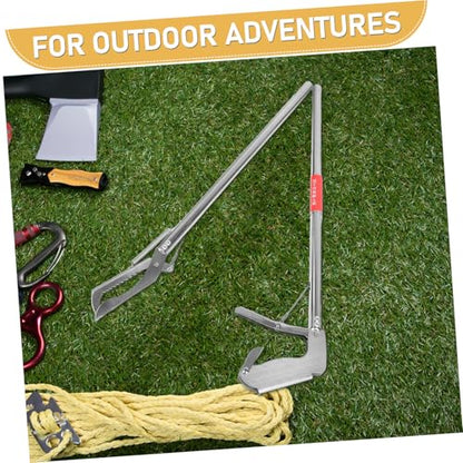 TOYANDONA Snake Tongs Collapsible Grabber Tool Stainless Steel Reptile Catching Equipment for Efficient Snake and EEL Capture for Farm Safety and Wildlife Management