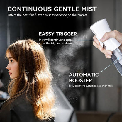Continuous Spray Bottles (10.1oz/300ml), Ultra-Fine High-Pressure Mist Spray Bottle for Skincare, Plant Care, Pet Grooming, Cleaning - Black