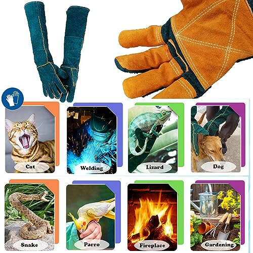 Animal Handling Gloves,23.6" Long Sleeves Gauntlet,Safety Work Gloves,Bite Proof Gloves for Dogs Training