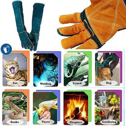 Animal Handling Gloves,23.6" Long Sleeves Gauntlet,Safety Work Gloves,Bite Proof Gloves for Dogs Training