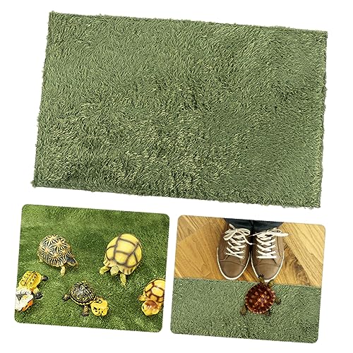 VOSAREA Household Reptile Carpet Comfortable Crawl Pets Cushion Washable Pet Mat for Lizard Gecko Turtle Tortoise Habitat Faux Grass Bedding