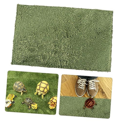 VOSAREA Household Reptile Carpet Comfortable Crawl Pets Cushion Washable Pet Mat for Lizard Gecko Turtle Tortoise Habitat Faux Grass Bedding