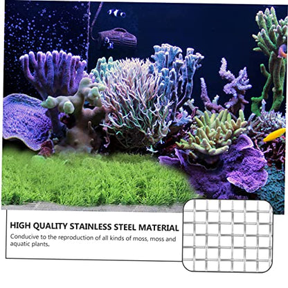 YARNOW 10pcs Stainless Steel Plant Fixed Net Wire Mesh Pad for Aquarium Water Grass for Moss Aquatic Planting Easy Installation