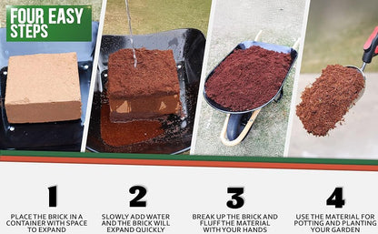 Kempf Compressed Coco Coir Pith Block, 10 Pound Block, Natural Potting Mix, Expands to 18 Gallons