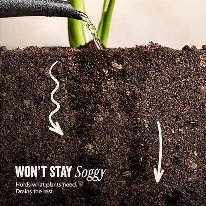 Java Potting Soil: A Well Draining, Coffee‑Infused Living Indoor Mix Ready to Grow. for All Monstera, Calathea, Fiddle Leaf Fig, ZZ, Snake, Spider and Pothos Plants; with Chunky Vermiculite. 6 (QT)