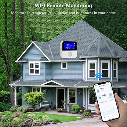 WiFi Hygrometer Thermometer Sensor with External Probe,Aquarium Thermometer,Wireless Digital Monitor Real-time sync Update, Backlight LCD,Work with Tuya app,for Home Greenhouse,Fish Tank, Refrigerator