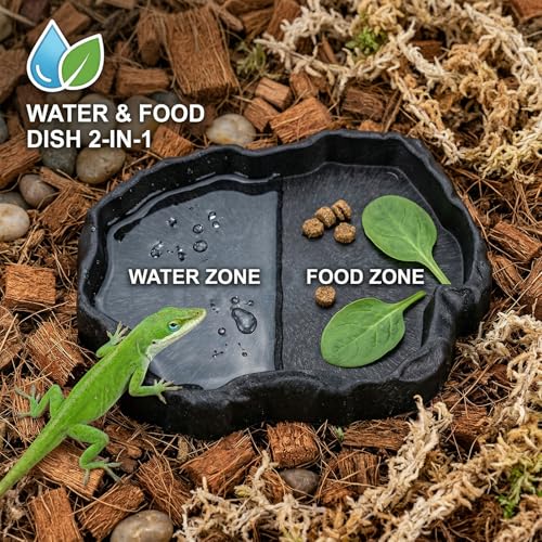 Tortoise Water Dish, Reptile Water Dish，Reptile Food Dish Suitable for The Feeding and Watering Needs of Various Pets,Tortoise Feeder, Lizard Water Dish, Reptile Food Bowl