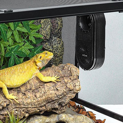 REPTI ZOO Reptile Glass Terrarium Air Purifier,Carbon Filter Reptile Dehumidifier Air Cleaner with Timing for Bearded Dragon,Lizard,Tortoise,Snake