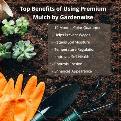 GARDENWISE Premium Brown Wood Mulch for Landscaping, Gardens, Lawns, Potting Media, and Potted Plants (0.2 CF - 4.8 L - 5 QTS) - color: Brown Wood Mulch, size: 0.2 CF - 4.8 L - 5 QTS