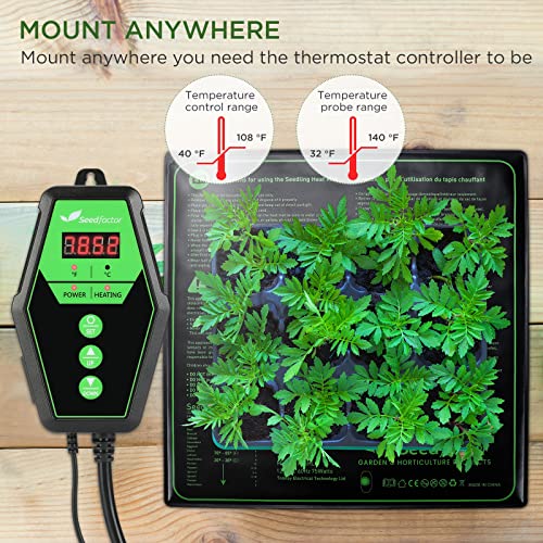20" x 20" MET Certified Seedling Heat Mat and Digital Thermostat Combo Set - size: 1 Pack-20" X 20"