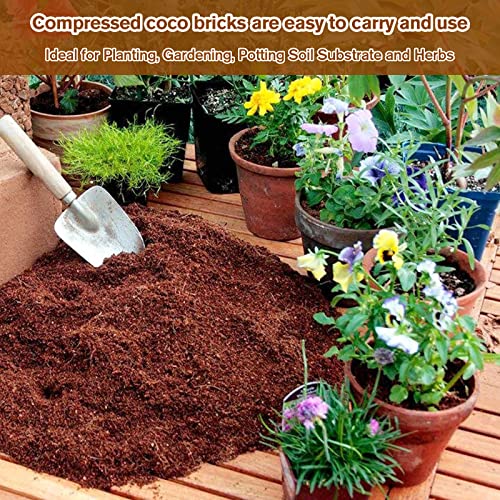 Legigo Pack of 10 Organic Coco Coir Bricks- 100% Natural Compressed Coco Peat Brick Coconut Fiber Substrate with Low EC&pH Balance, Plant Soil Enhance Root Growth for Herbs, Flowers, House Plants - color: Pack of 10