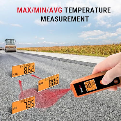 TempPro TP410 Infrared Thermometer Gun Non-Contact Laser Thermometer Gun for Cooking, Temperature Gun with Range -58℉~1022℉ for Pizza Oven Accessories, Griddle, HVAC, Engine, Gift for Dad Him Husband - style: IR Thermometer with Laser