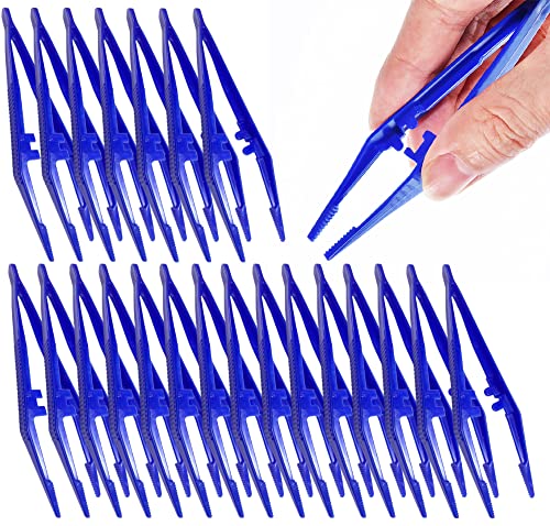 First Aid Tweezers, Plastic Tweezers, Disposable Forceps for Medical, Crafts, Dressing, Gauze, Lab, School, Elementary Science - size: 30 PACK