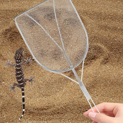 Abaodam Reptile Sand Shovel Stainless Steel Sifter with Fine Mesh for Terrarium Substrate Cleaning and Waste Removal, Sturdy Sand Scoop for Tortoise, Lizard, Gecko, and Snake Habitat
