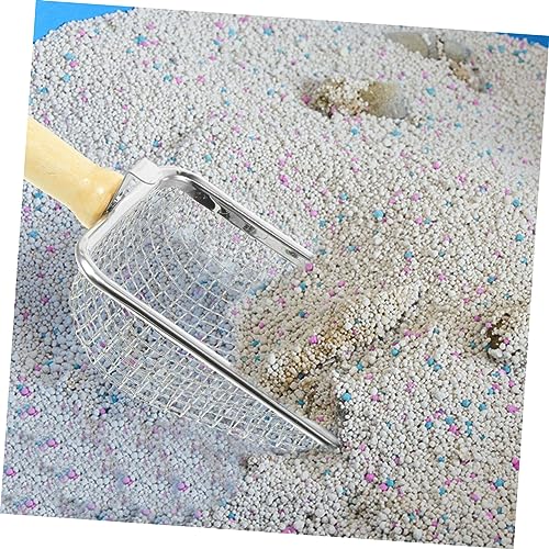 SUPVOX Stainless Steel Reptile Litter Scoop Nonslip Handle Cat Litter Sifter for Turtles Lizards and Pets Easy Waste Cleanup Tool for Reptile Terrariums