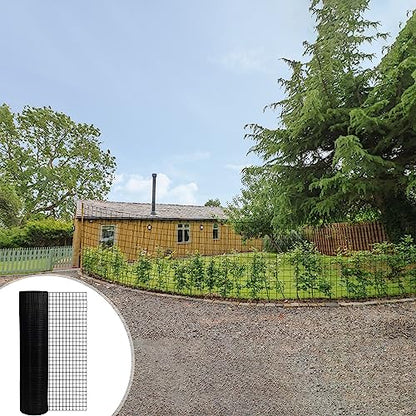 Hardware Cloth for Chicken Wire Fencing of Chicken Coop-2x3in Mesh AWG 16 Gauge 36in x 50ft Black PVC Coated Welded Wire Mesh Roll-Chicken Runs, Rabbit Hutches, Deer Barriers, Garden Mesh - color: Black, size: 2'' x 3'' 36 x 50' (AWG 16Ga)