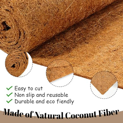 1 Roll No-Slip Ice and Snow Carpet Mats,16x80 Inch Coconut Coir Liner Roll Natural Coconut Fiber Anti-Slip Coco Coir Carpet Mat for Garden,Front Door,Stairs,Porch Outdoor Safer Walking - size: 1'4" x 6'8" (Rectangular)