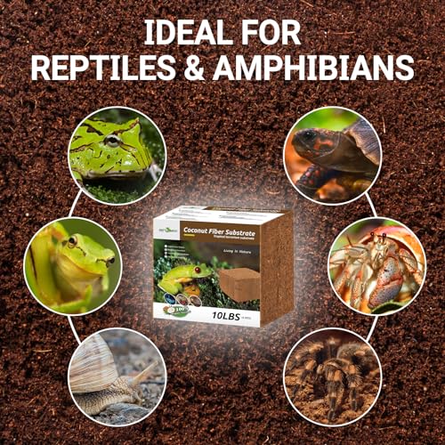 REPTI ZOO Reptile Coconut Fiber Substrate 72 Quart, Reptile Bedding Coco Coir Brick for Turtle, Hermit Crab, Spider, Frog | 100% Organic | Odor Absorption - style: Coconut Fiber Substrate