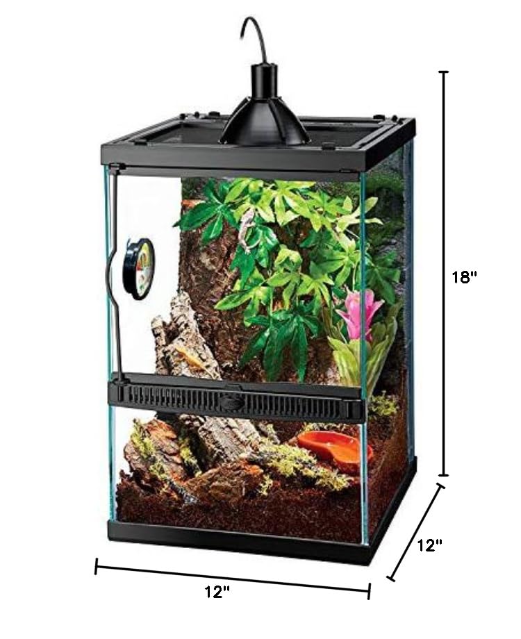 Zilla 11 Gallon Glass Tropical Vertical Habitat Starter Kit for Small Tree Dwelling Reptiles & Amphibians