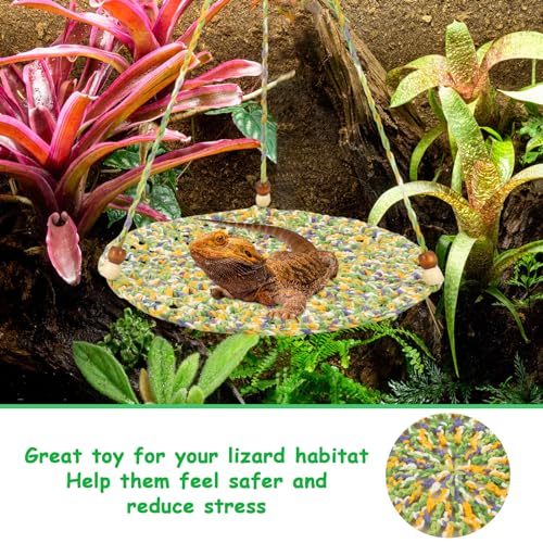 Jspupifip Bearded Dragon Bed, Large Reptile Hammock for Lizard Cage, Gecko & Chameleon Accessories - color: Green