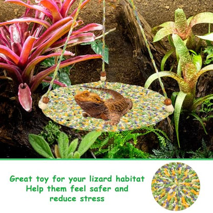 Jspupifip Bearded Dragon Bed, Large Reptile Hammock for Lizard Cage, Gecko & Chameleon Accessories - color: Green