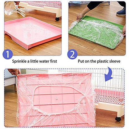 upcessory 50 pcs Disposable Cage Liners, Clear Plastic Rabbit Cage Liner Bag, Universal Toilet Film for Bunny, Hamster, Totoro, Hedgehog, Guinea Pig and Small Animals. - size: 50 count
