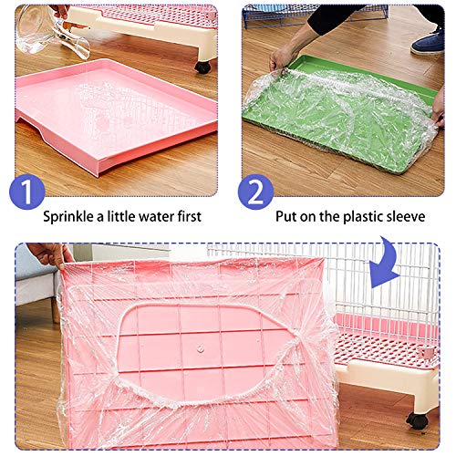upcessory 50 pcs Disposable Cage Liners, Clear Plastic Rabbit Cage Liner Bag, Universal Toilet Film for Bunny, Hamster, Totoro, Hedgehog, Guinea Pig and Small Animals. - size: 50 count