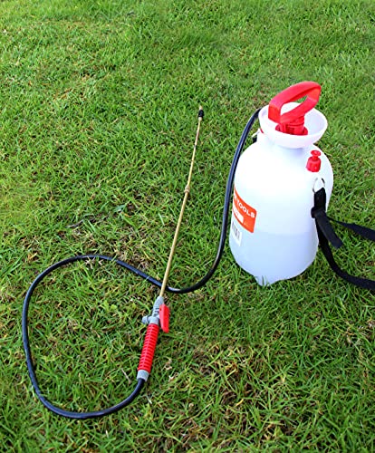 TABOR TOOLS 1.3 Gallon Lawn and Garden Pump Pressure with Pressure Relief Valve, Adjustable Shoulder Strap and Telescopic Adjustable Wand and VITON Seals. N50VA. - size: 1.3 G + viton wand