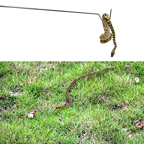 Portable Mini Snake Hook Collapsible Stainless Steel Snake Tongs and Reptile Supplies Hook Retractable Catching Snake Handling Tool 16cm to 68cm