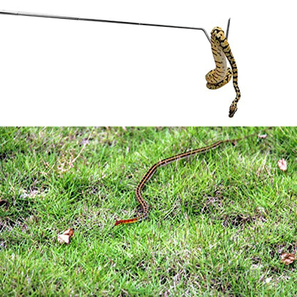 Portable Mini Snake Hook Collapsible Stainless Steel Snake Tongs and Reptile Supplies Hook Retractable Catching Snake Handling Tool 16cm to 68cm