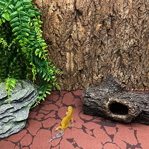 BNOSDM 2PCS Cork Bark Background,11.8" x 7.9" Natural Reptile Terrarium Backdrop, Lizard Climbing Wall Decor for Bearded Dragon Leopard Gecko Snake Chameleon