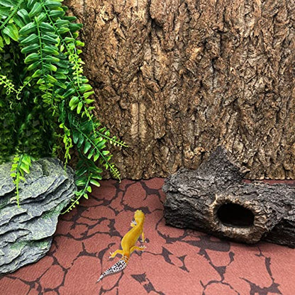 BNOSDM 2PCS Cork Bark Background,11.8" x 7.9" Natural Reptile Terrarium Backdrop, Lizard Climbing Wall Decor for Bearded Dragon Leopard Gecko Snake Chameleon
