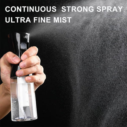 Continuous Spray Bottles (10.1oz/300ml), Ultra-Fine High-Pressure Mist Spray Bottle for Skincare, Plant Care, Pet Grooming, Cleaning - Black